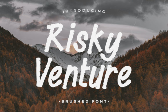 Risky Venture: A Modern Brush Display Font for Bold Marketing Designs